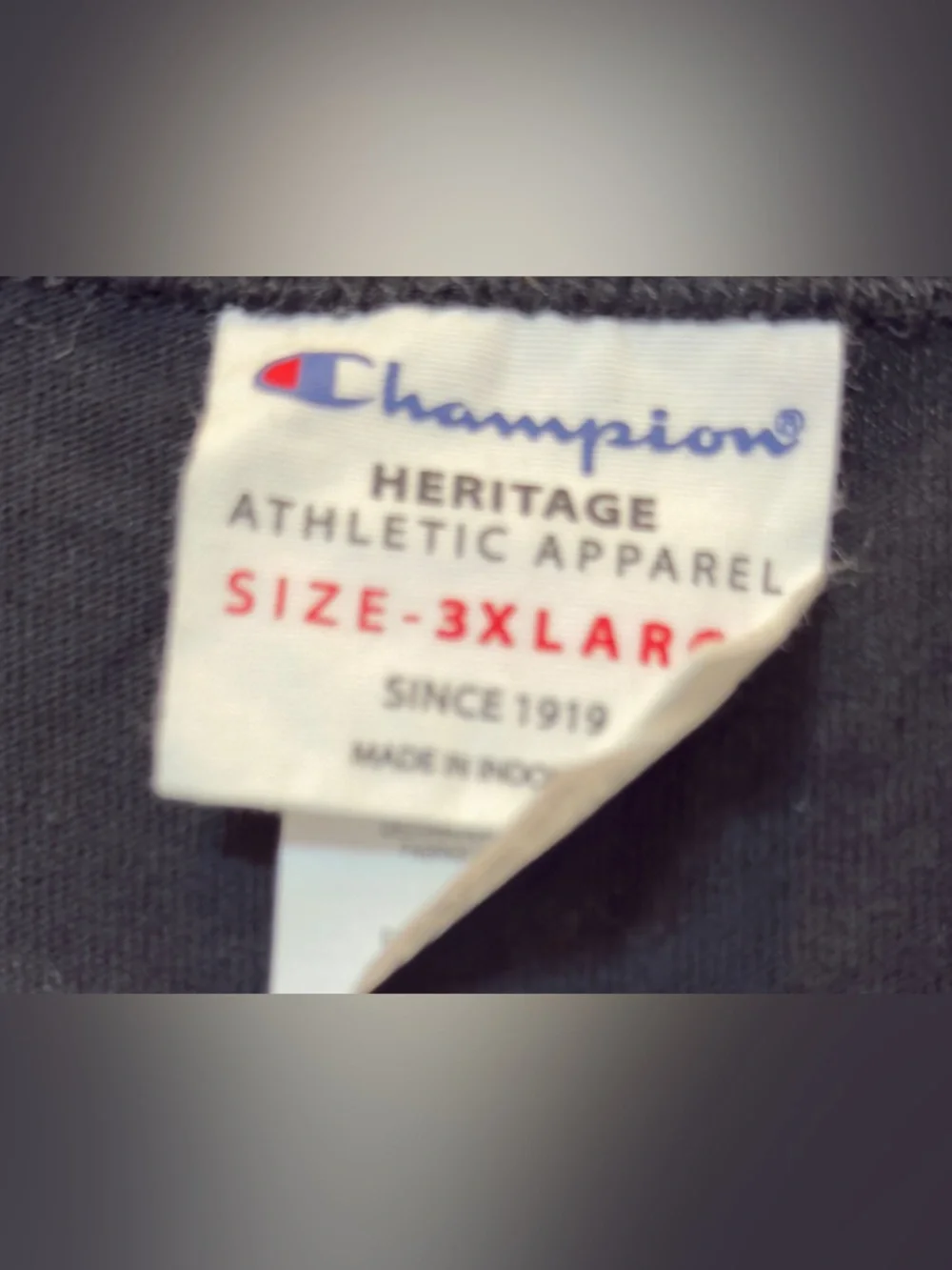Champion Black Short-Sleeve Tee with Red & Silver Logo Panels 3XL New w/o tags - Picture 8 of 9